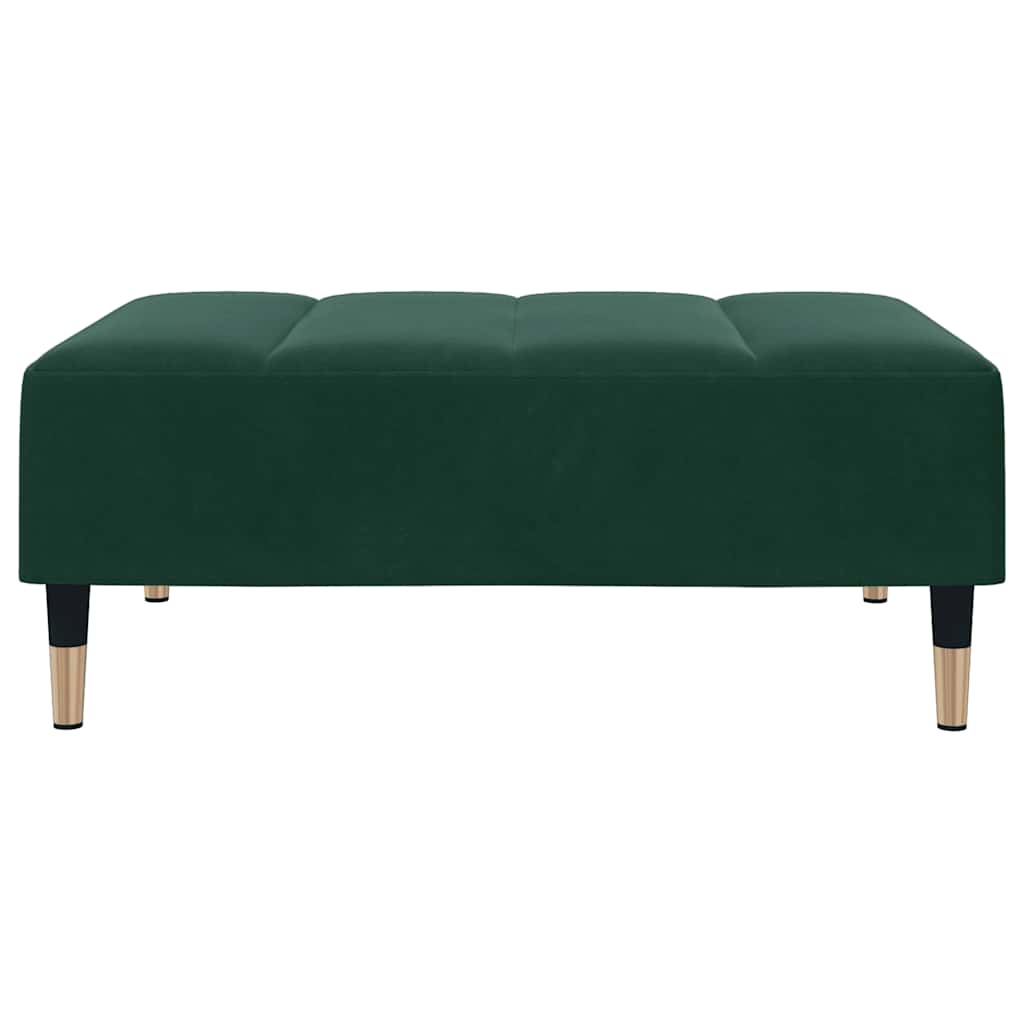 Divano Letto a 2 Posti con Poggiapiedi-Sofa Letto 2 Posti-Daybed Verde Scuro in Velluto 707617