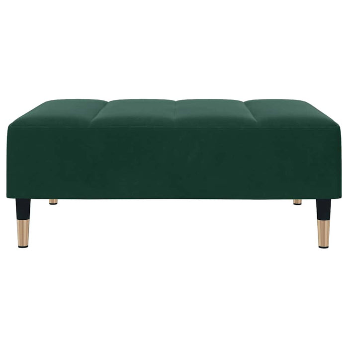 Divano Letto a 2 Posti con Poggiapiedi-Sofa Letto 2 Posti-Daybed Verde Scuro in Velluto 707617
