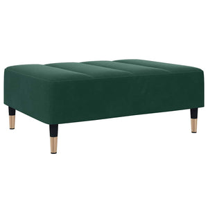 Divano Letto a 2 Posti con Poggiapiedi-Sofa Letto 2 Posti-Daybed Verde Scuro in Velluto 707617