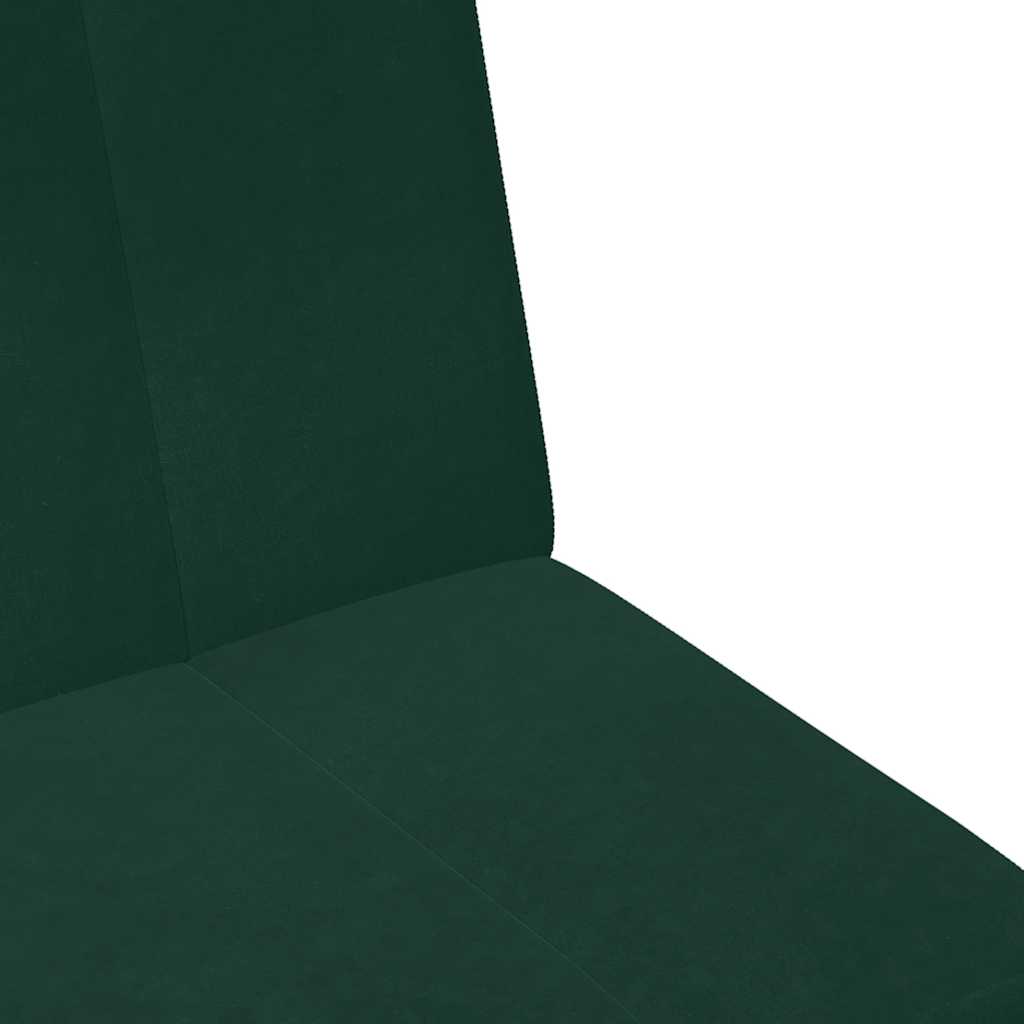 Divano Letto a 2 Posti con Poggiapiedi-Sofa Letto 2 Posti-Daybed Verde Scuro in Velluto 707617