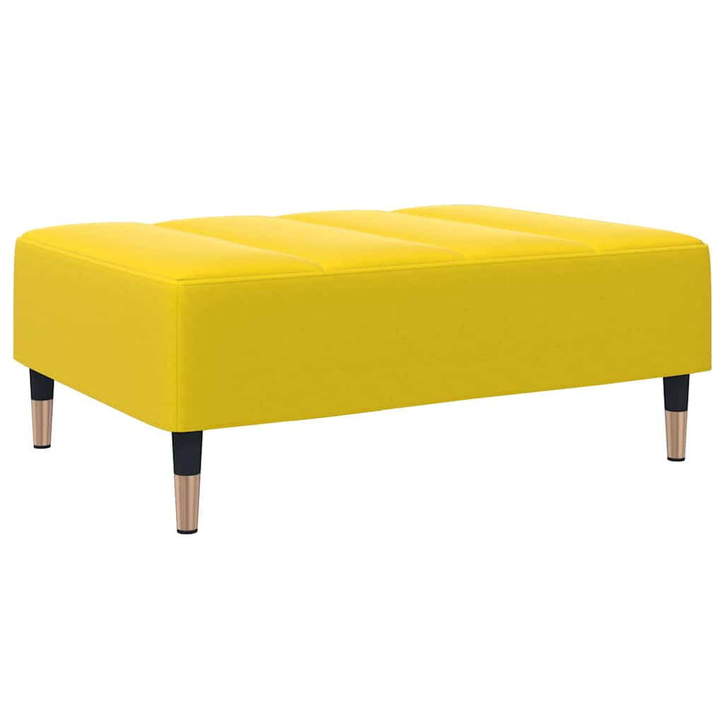 Divano Letto 2 Posti con Sgabello Giallo in Velluto 3258149