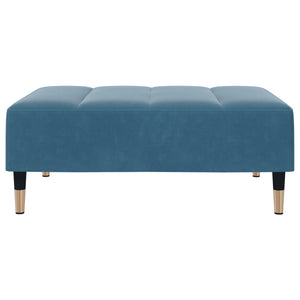 Divano Letto 2 Posti con Poggiapiedi Blu in Velluto 3258150
