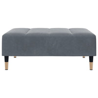 Divano Letto 2 Posti con Poggiapiedi Grigio Scuro in Velluto 3258152