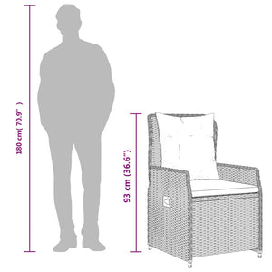 vidaXL Set da Pranzo da Giardino 7 pz con Cuscini Beige in Polyrattan