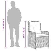 Set da Pranzo da Giardino 7 pz con Cuscini in Polyrattan Grigio 3262866