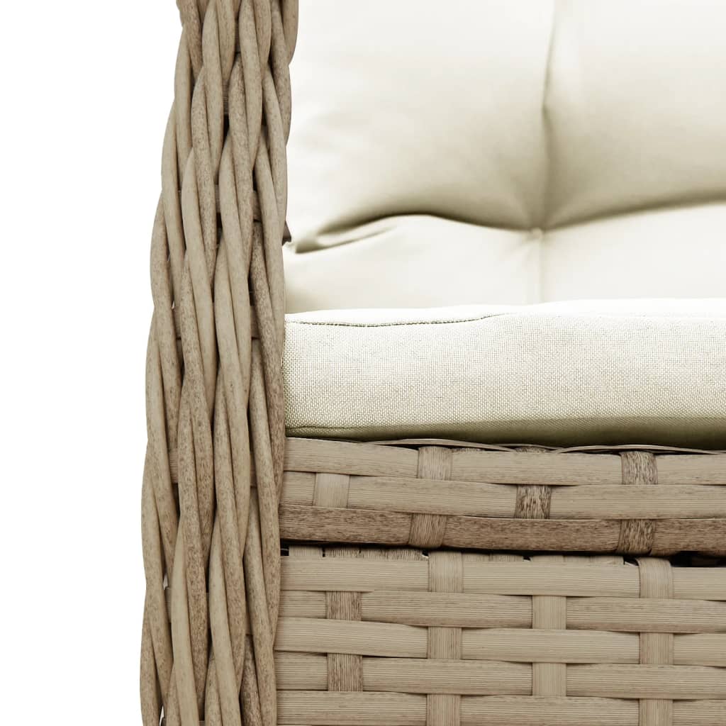 vidaXL Set da Pranzo da Giardino 7 pz con Cuscini Beige in Polyrattan