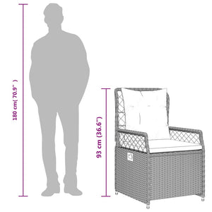 Set da Pranzo da Giardino 3 pz con Cuscini Beige in Polyrattan 3262916