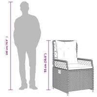 Set Pranzo da Giardino 9pz con Cuscini Grigio Chiaro Polyrattan 3262941