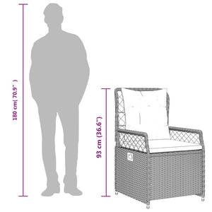 Set da Pranzo da Giardino 3 pz con Cuscini Beige in Polyrattan 3263006