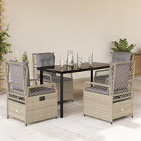 Set da Pranzo da Giardino 5 pz con Cuscini Beige in Polyrattan 3263008