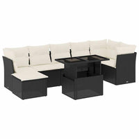 Set Divani da Giardino con Cuscini 8 pz Nero in Polyrattan 3266746