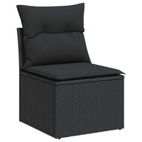 Set Divani da Giardino 9 pz con Cuscini Nero in Polyrattan 3266785