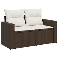 Set Divano da Giardino 6 pz con Cuscini Marrone in Polyrattan 3267243