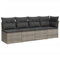 Set Divano da Giardino 9 pz con Cuscini Grigio in Polyrattan 3267410