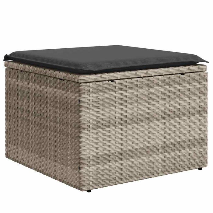 Set Divano da Giardino 9pz con Cuscini Grigio Chiaro Polyrattan 3267472