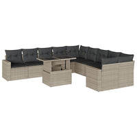 vidaXL Set Divani da Giardino 11 pz con Cuscini in Polyrattan Grigio