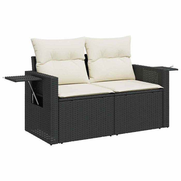 Set Divani da Giardino con Cuscini 7pz Nero Polyrattan 3267756