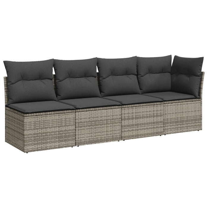 Set Divano da Giardino 8 pz con Cuscini Grigio in Polyrattan 3267780