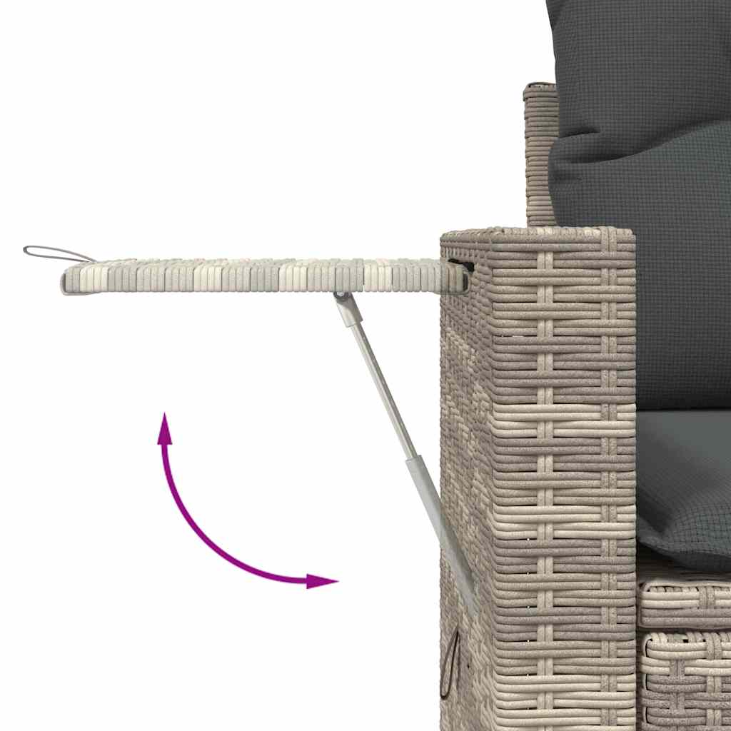 vidaXL Set Divano da Giardino 6pz con Cuscini Grigio Chiaro Polyrattan