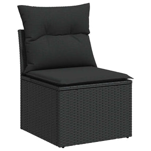Set Divani da Giardino con Cuscini 7pz Nero Polyrattan 3267925