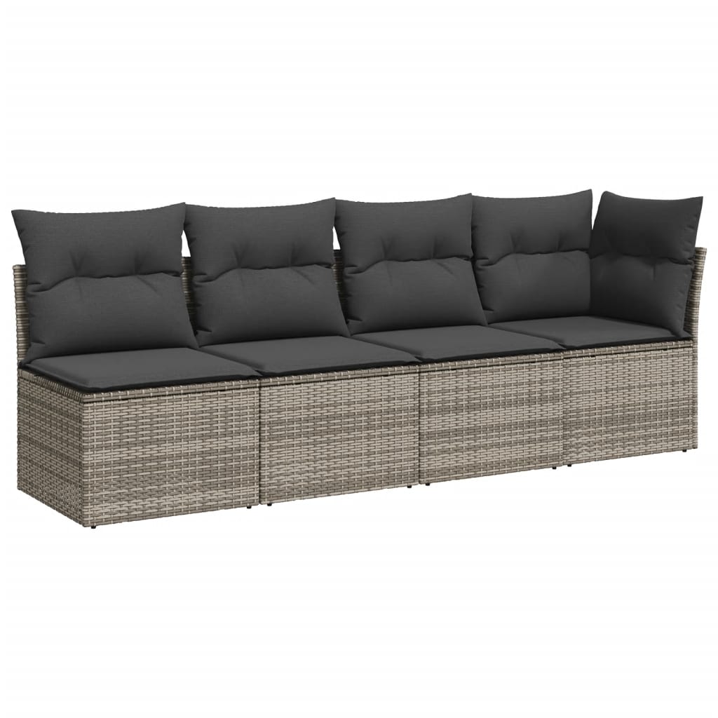 Set Divani da Giardino 7 pz con Cuscini Grigio in Polyrattan 3267940