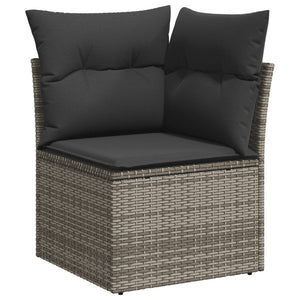 Set Divani da Giardino 7 pz con Cuscini Grigio in Polyrattan 3268050