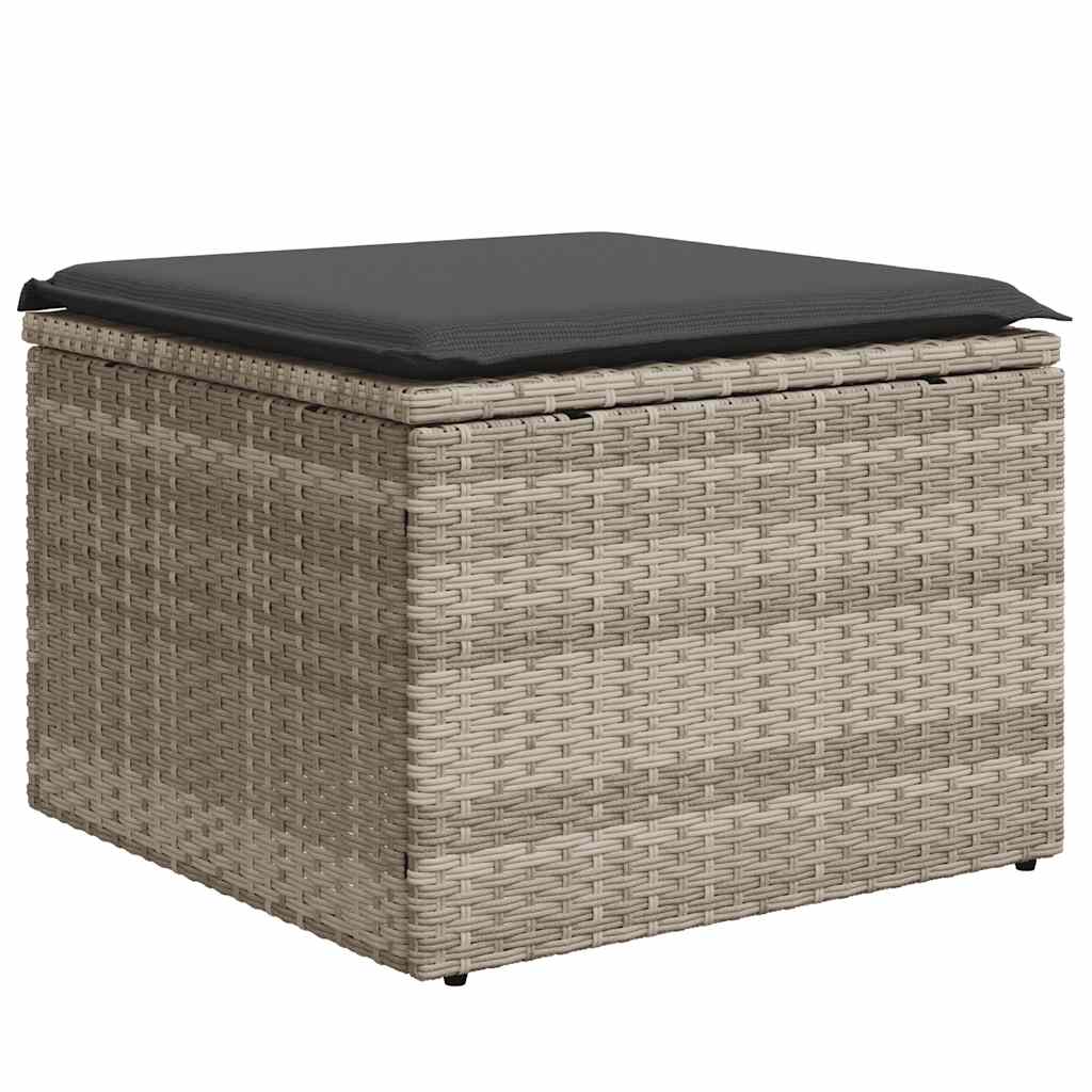 vidaXL Set Divano da Giardino 9pz con Cuscini Grigio Chiaro Polyrattan
