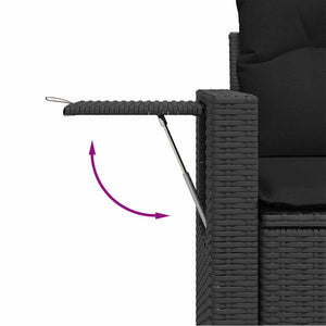 Set Divani da Giardino 11 pz con Cuscini in Polyrattan Nero 3268145