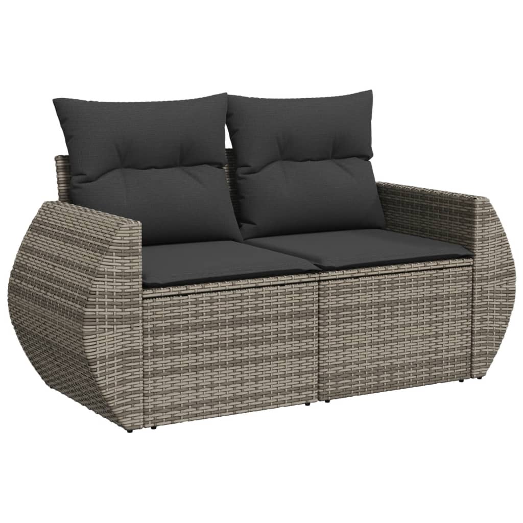Set Divano da Giardino 5 pz con Cuscini Grigio in Polyrattan 3268360