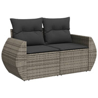 Set Divano da Giardino 5 pz con Cuscini Grigio in Polyrattan 3268360