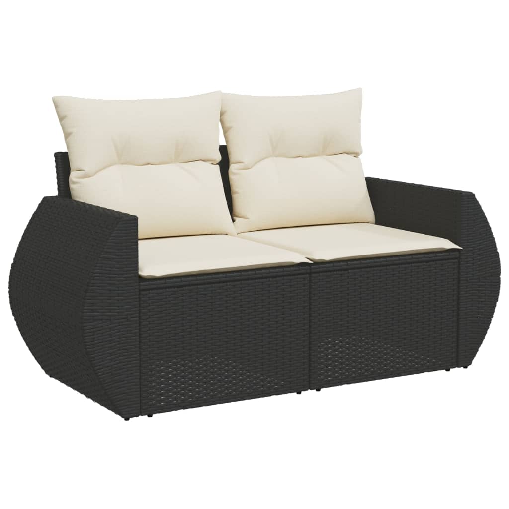 Set Divani da Giardino con Cuscini 7pz Nero Polyrattan 3268386