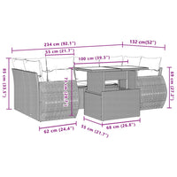 Set Divani da Giardino con Cuscini 7pz Nero Polyrattan 3268386