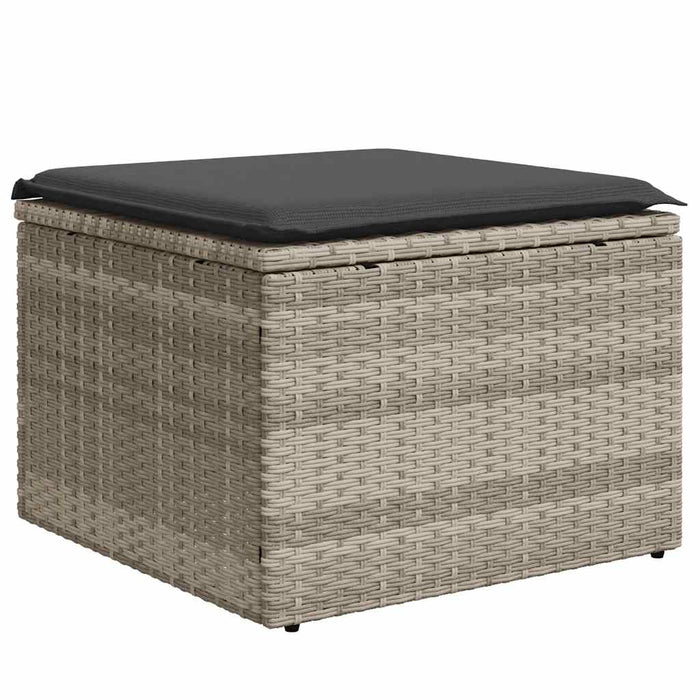 vidaXL Set Divano da Giardino 8pz con Cuscini Grigio Chiaro Polyrattan