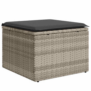 vidaXL Set Divano da Giardino 8pz con Cuscini Grigio Chiaro Polyrattan