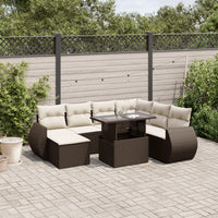 vidaXL Set Divani da Giardino 8 pz con Cuscini Marrone in Polyrattan