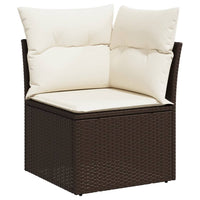vidaXL Set Divani da Giardino 11 pz con Cuscini Polyrattan Marrone