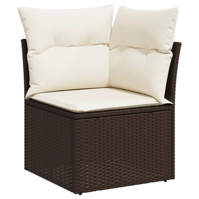vidaXL Set Divani da Giardino 11 pz con Cuscini Polyrattan Marrone