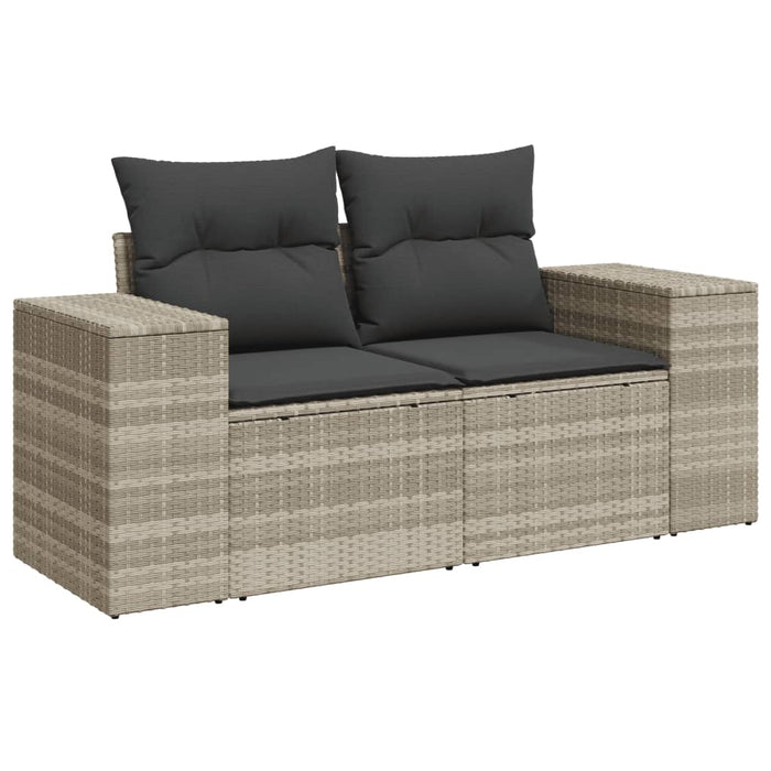 Set Divani da Giardino 7pz con Cuscini Grigio Chiaro Polyrattan 3269022