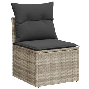Set Divano da Giardino 6pz con Cuscini Grigio Chiaro Polyrattan 3269132