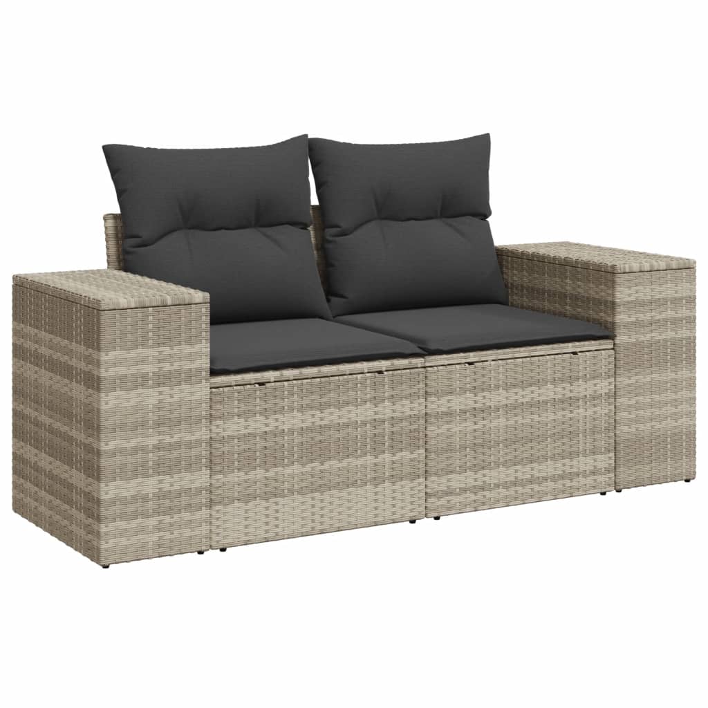 Set Divano da Giardino 6pz con Cuscini Grigio Chiaro Polyrattan 3269172