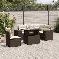 vidaXL Set Divano da Giardino 6 pz con Cuscini Marrone in Polyrattan