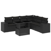 Set Divani da Giardino con Cuscini 7pz Nero Polyrattan 3269185
