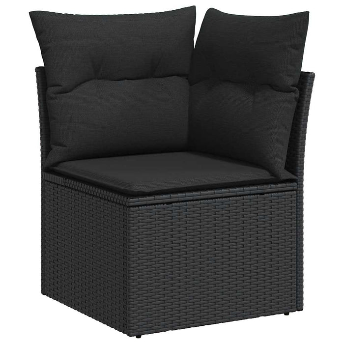 Set Divani da Giardino con Cuscini 7pz Nero Polyrattan 3269185