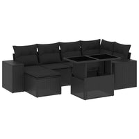 Set Divani da Giardino con Cuscini 7pz Nero Polyrattan 3269305