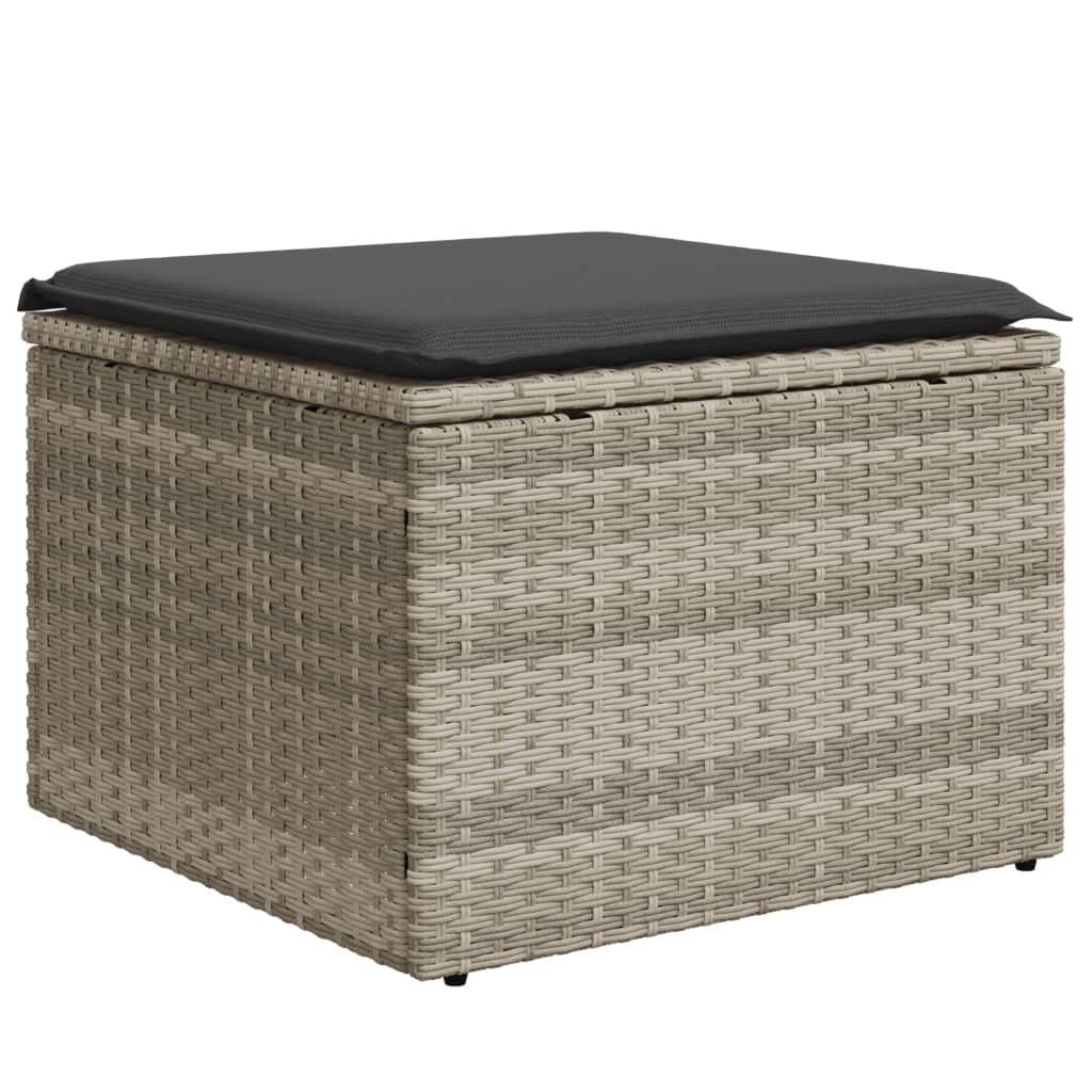 vidaXL Set Divani da Giardino 7pz con Cuscini Grigio Chiaro Polyrattan