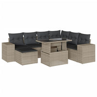 vidaXL Set Divano da Giardino 8pz con Cuscini Grigio Chiaro Polyrattan