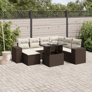 vidaXL Set Divani da Giardino 8 pz con Cuscini Marrone in Polyrattan