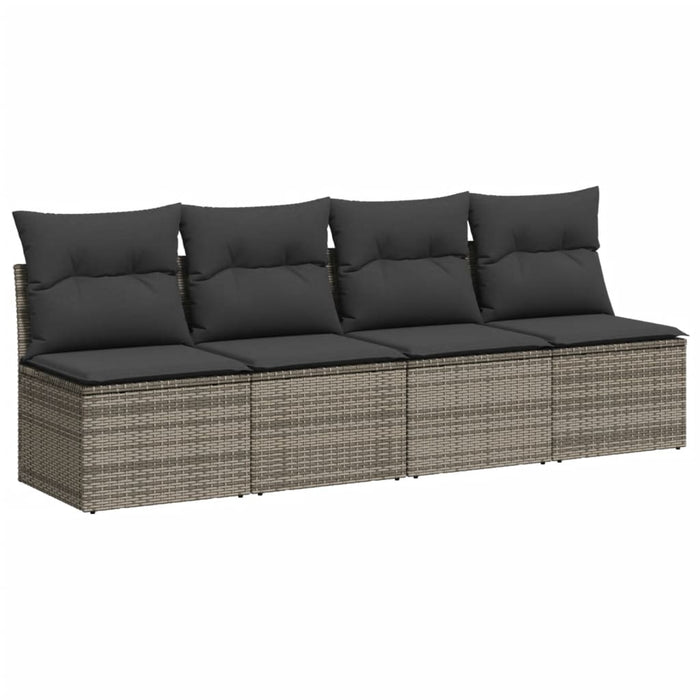 Set Divano da Giardino 10 pz con Cuscini Grigio in Polyrattan 3269390