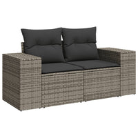 Set Divani da Giardino 11 pz con Cuscini in Polyrattan Grigio 3269410