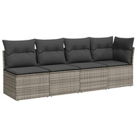 Set Divani da Giardino 11 pz con Cuscini in Polyrattan Grigio 3269410